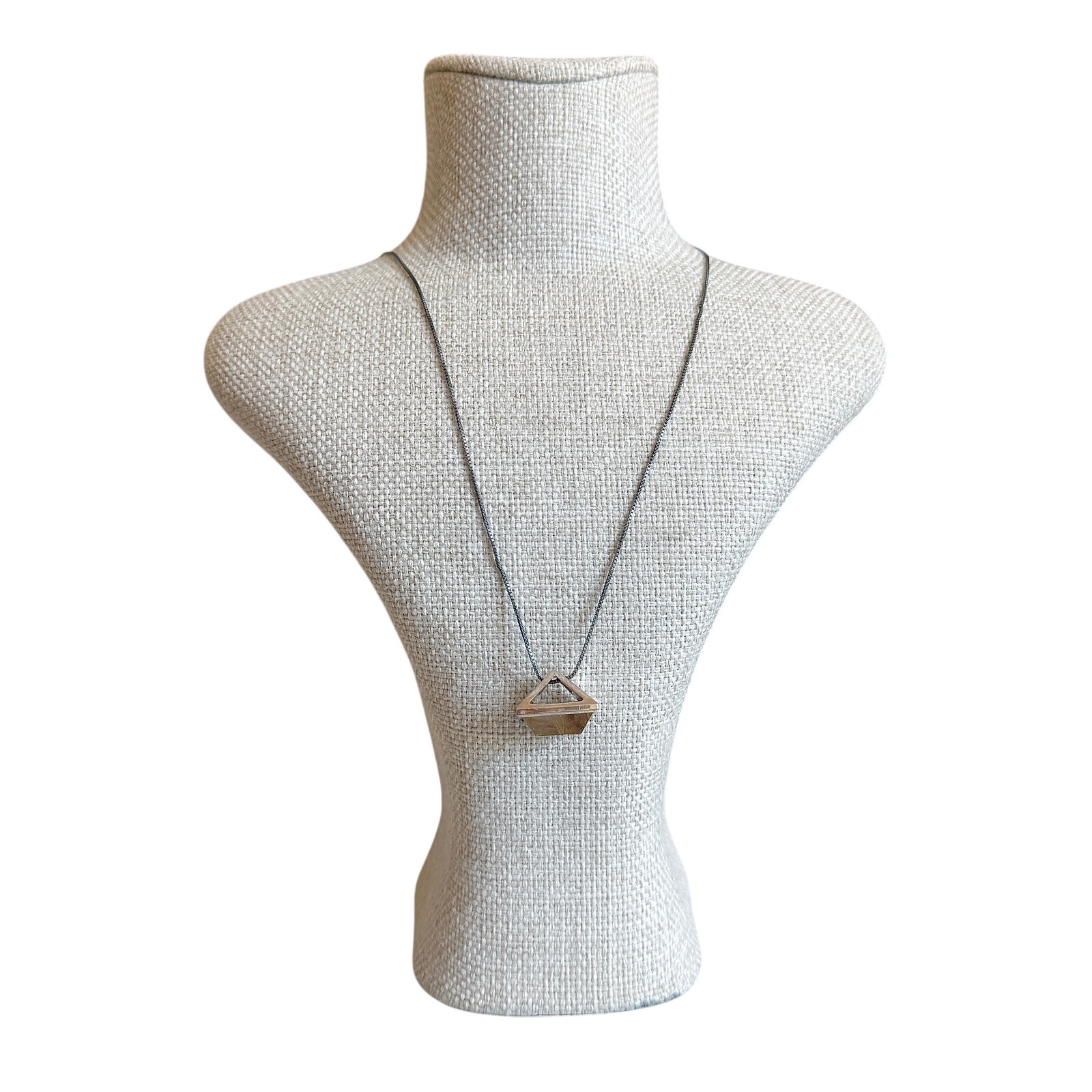 Yael Sonia Silver Rutilated Quartz Square Step-Cut Pendant